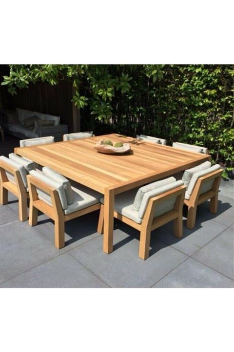 ANKA AHŞAPÇI Doğal Ahşap Masa Sandalye Takımı