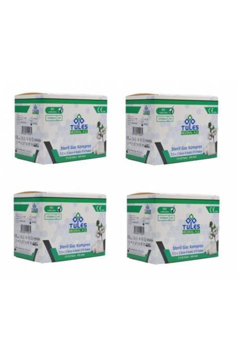Tules Medikal Tules Steril Gaz Kompres 7,5x7,5cm 100 X 4- 400 Adet