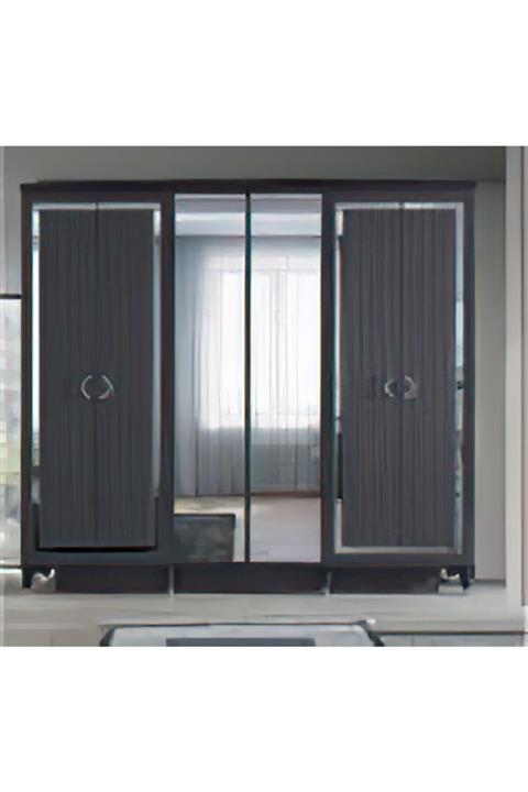 Çiftci Ticaret Siyah Renk %100 Mdf 5 Parça Kapaklı Yatak Odası Takımı