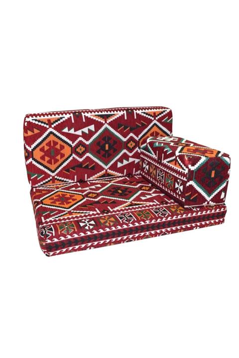 Bolvadin Şark Köşesi Şark Köşesi Bordo Halı Ds. Üçlü Minder Takımı 90lık Mtk403-402