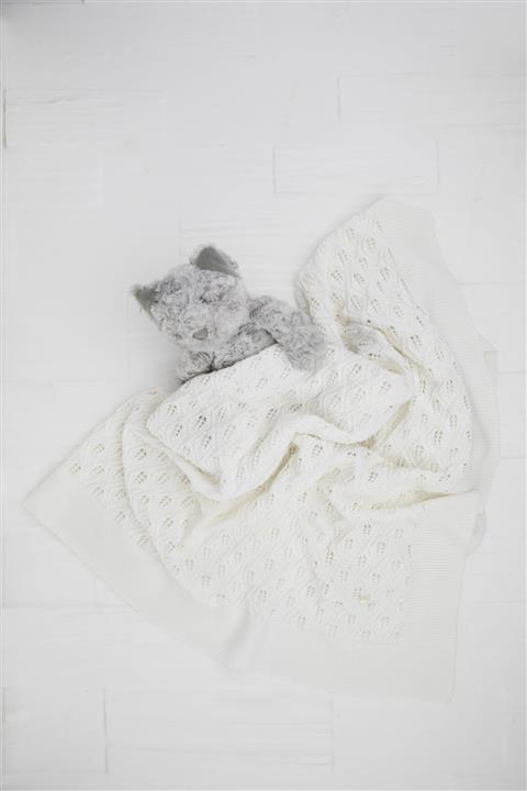 Babydola Ekru %100 Pamuk Mevsimlik Triko Bebek Battaniye