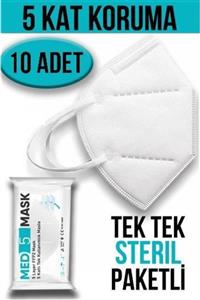 MED5MASK Med5 Mask Ffp2 Ventilsiz Koruyucu Solunum Maskesi 10 Adet