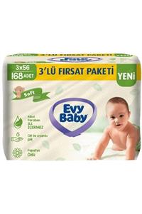 Anneburaya Evy Baby Islak Havlu Soft Kapaklı 56'lı 3 Paket 168 Yaprak