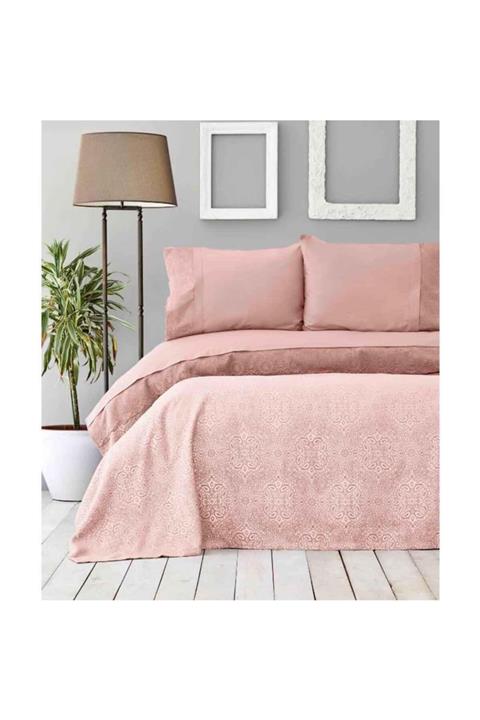 Karaca Home Cynthia Pudra Dantelli Pamuk Private Çift Kişilik Pike Seti