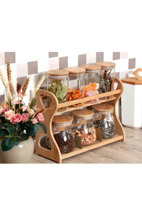 Arow  Dubai Arow Bambu Standlı 8 Parça Baharat Takımı Fma05078