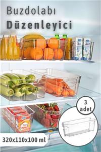 Bi' Home 3 Adet Clear Buzdolabı & Dolap Içi Düzenleyici Organizer Küçük