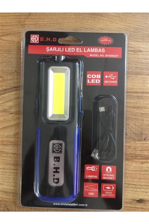 Bhd Profesyonel Şarjlı Led El Lambası 00357