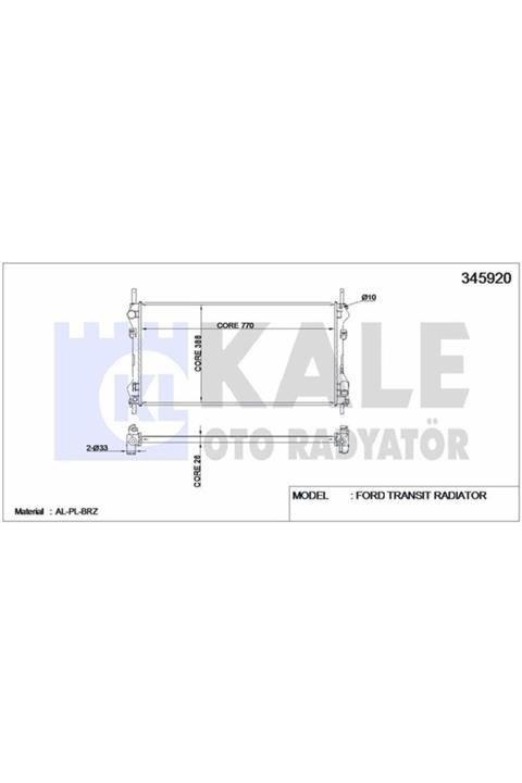 ÖZGÜÇYEDEK Motor Su Radyatoru Transıt V184 2,4tdcı 100ps / 125ps 0106 Onden Ceker Klımasız