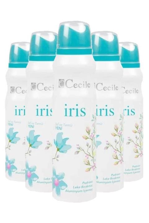 Cecile Iris 150 ml Beyaz Kadın Deodorant 5 Adet