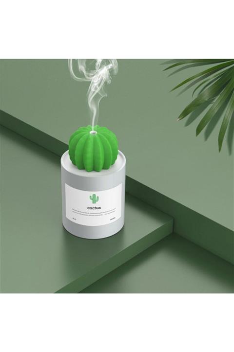 Humidifier Gri Hava Difüzör Cactus Nemlendirme Cihazı 280ml
