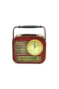 ASVASHOP Dekoratif Metal Radyo Saatli Kumbara Vintage Biblo Hediyelik