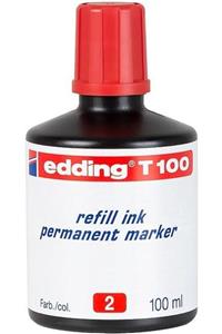 Edding Markör Mürekkebi Permanent Damlalıklı 100 Ml Kırmızı (10 Lu Paket)