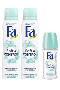 Fa Deodorant Soft&control 150 ml X 2 Adet+roll-on Soft&control 50 ml