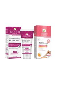 Bioder Intım Jel 200 ml + Bıoder Epıten Bitkisel Ağda Vücut Hassas 12 Adet Ağda + 4 Mendil 2li Set