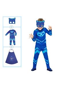 Online Çarşım Pijamaskeliler Maskeli Pelerinli Kedi Çocuk Kostümü Pjmasks Catboy Costume 6-7 Yaş