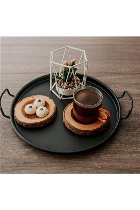 AKDAĞLARAVM Siyah Metal Sunum Tepsisi