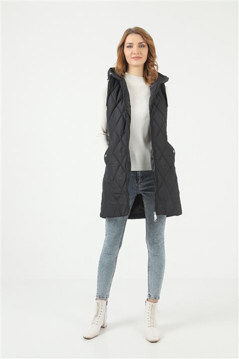 comstar Kadın Kapşonlu Uzun Şişme Yelek