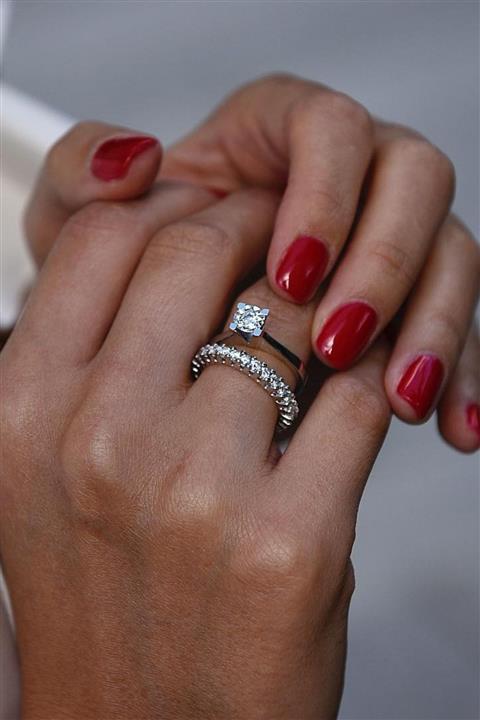 Crystal Diamond Zirconia Labaratuvar Pırlantası 0.50 Carat Tektaş Ve 0.24 Carat Tamtur Yüzük