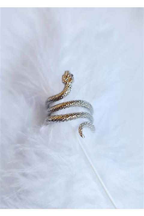 WONDER TOUCH Rodyum Kaplama Eklem Yılan Yüzük,yılan Yüzük,Kabartmalı Yılan Yüzük,hediye Yüzük, Ayarlanabilir