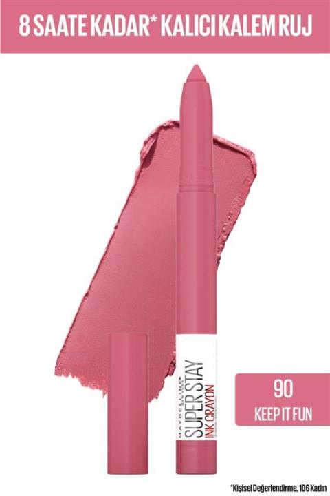 Maybelline New York Super Stay Ink Crayon Kalem Mat Ruj Pinks Edition 90 Keep It Fun