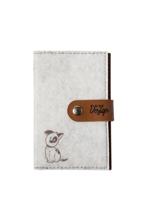 Biggdesign Beyaz Dogs Keçe Pasaport Kabı