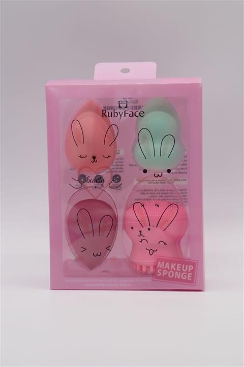 ruby face 4'lü Makyaj Süngeri & Cilt Temizleme Süngeri Seti