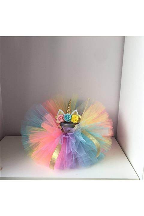 bba new trend Unicorn Doğum Günü Tütü Etek,unicorn Taç 2 Parça