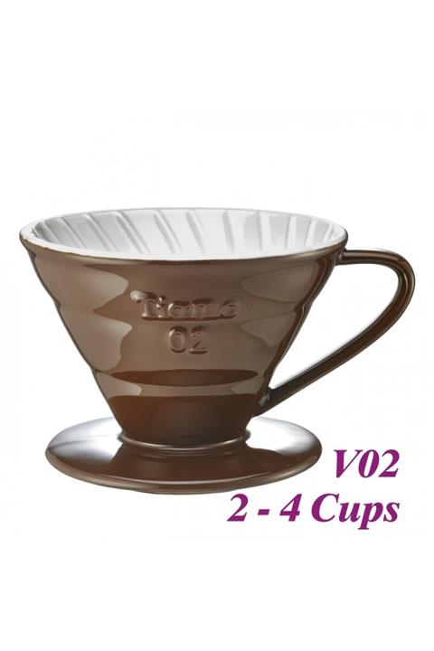 Tiamo Boyutlu Kahverengi Porselen Kahve Filtresi V60 - 02