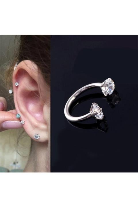 Bylin Takı Zirkon Taşlı Cerrahi Çelik C Piercing