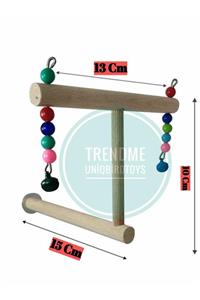 UniqBirdToys Uniq Bird Toys Vidalı Kuş Oyuncağı Kafes Içi Ahşap Tünek Parkuru