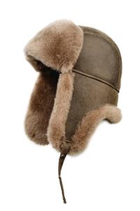 Mumcu's Leather Kışlık Hakiki Deri Kürklü Ushanka Pilot Unisex Şapkası