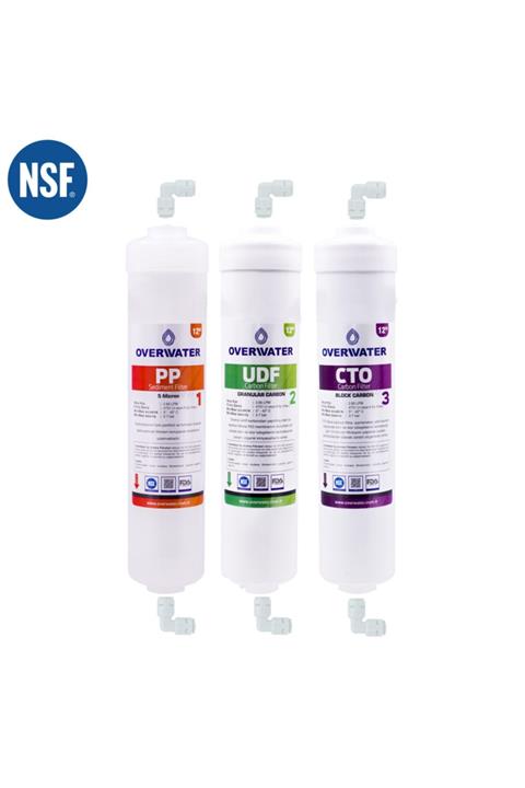 OverWater Kapalı Kasa Su Arıtma Cihazı 3 Lü Inline Filtresi Seti Aşamalı