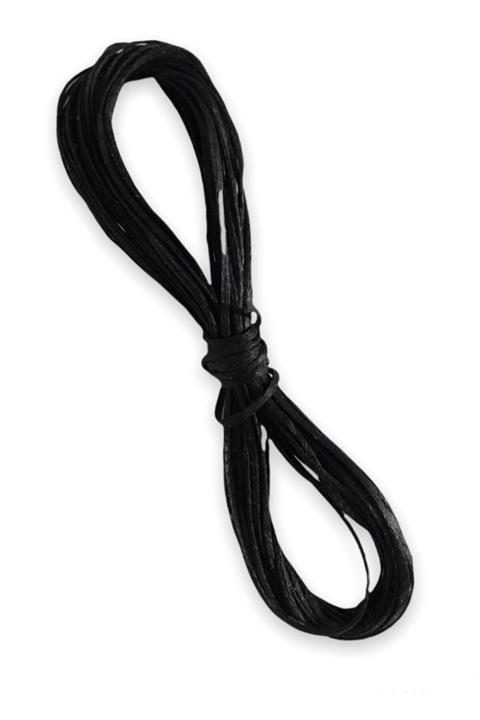 Alfa Tasarım Mumlu Ip (1 MM/3METRE)- Tesbih Ipi,kolye Ve Takı Tasarım Ipi , Siyah Renk