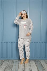 shopshop Kadın Well Soft Büyük Beden Polar Peluş Pijama Takımı-20132