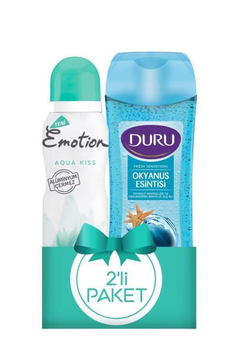 Emotion Deodorant Aqua Kiss 150ml +duru Duş Jeli Okyanus Esintisi 250ml