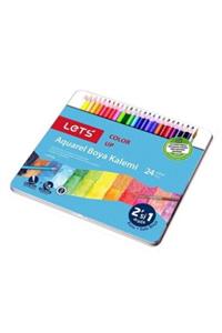 Lets 24 Renk Aquarel Boya Kalemi Metal Kutu L-4724