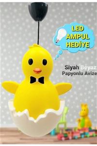 uyuMamy Erkek Çocuk Odası Avize Sarkıt Dekoratif Lamba 3d 3 Boyutlu Yeni Doğan Bebek ( Siyah Beyaz Papyon )
