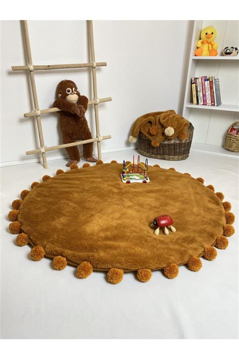 Softline soft  serisi pofidik ponponlu  hardal renkli welsoft oyun matı/minderi