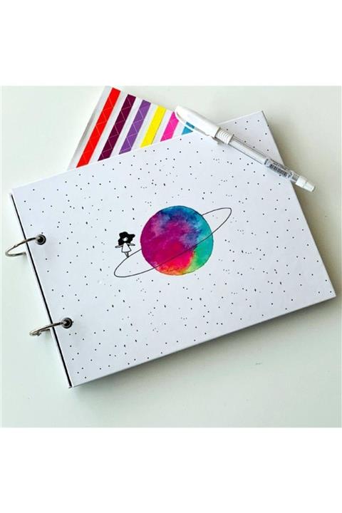 Chenar Gift&Design Satürnlü Kız Tasarımlı Fotoğraf Albümü Anı Defteri