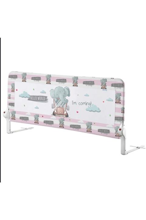 GUİMO Hello World Elephant Pink Katlanabilir Yatak Bariyeri 120 Cm