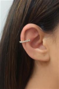 Çlk Accessories Tekli Yuvarlak Taşlı Ear Cuff / Kıkırdak Küpe