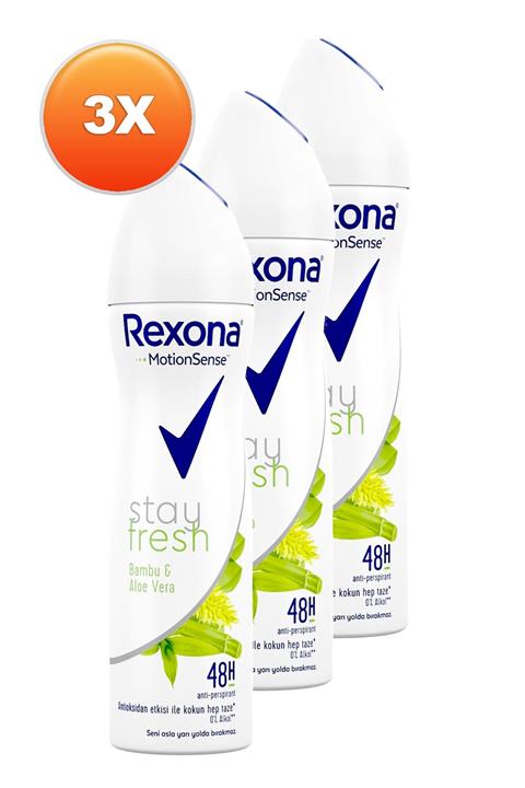 Rexona Stay Fresh Bambu Ve Aloe Vera Kadın Deodorant 150 Ml. Üçlü Paket