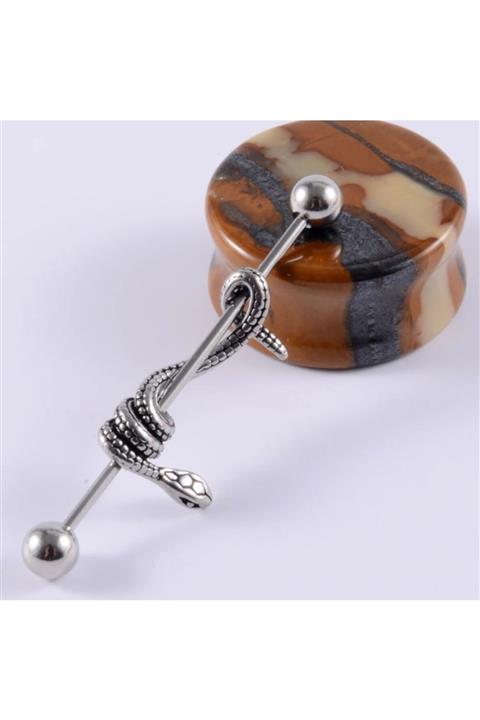 Bylin Cerrahi Çelik Yılanlı Köprü Piercing 36 Mm