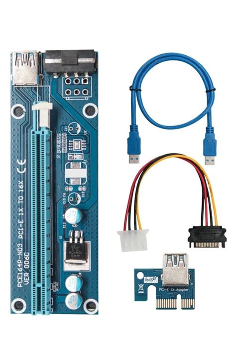Alfais 4747 Pcı E Express 1x To 16x Usb 3.0 Riser Yükseltici Uzatma Kartı