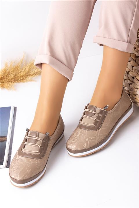 Lal Shoes & Bags Areca Kadın Rahat Ortopedik Günlük Ayakkabı-vizon