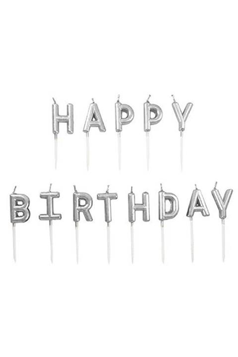 Mutfakkitap Metalik Happy Birthday Harfli Pasta Mumu 8 Cm