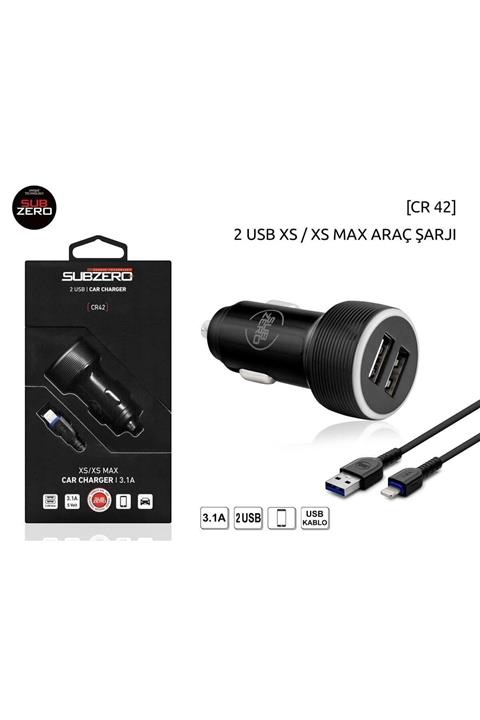 Subzero Cr42 Iphone 3.1a 2 Usb Li Araç Şarj Aleti