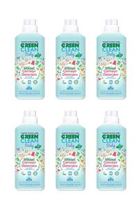 Green Clean Organik Lavanta Yağlı Baby Bitkisel Sıvı Çamaşır Deterjanı 1000 ml 6'lı