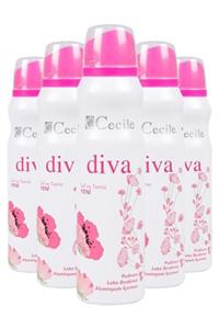 Cecile Diva 150 ml Beyaz Kadın Deodorant 5 Adet