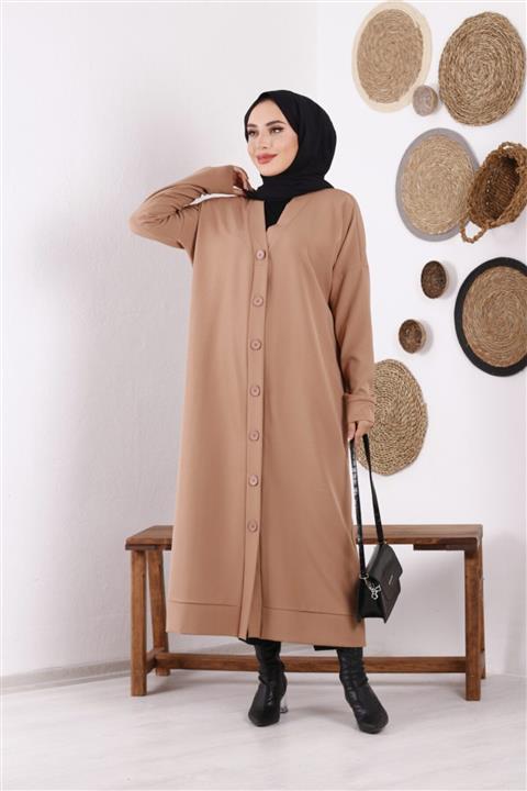 Bayanca Moda Kadın Tesettür Önden Düğmeli Kap